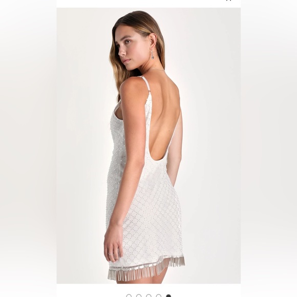 Lulu’s Designed To Dazzle White Sequin Mini Dress - Picture 2 of 4